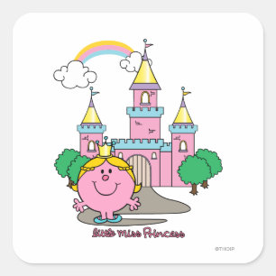Kleine Prinzessin Königliches Schloss Quadratischer Aufkleber
