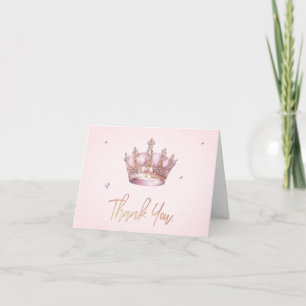 Kleine Prinzessin Krone Perlen Punkte Baby-Party Dankeskarte