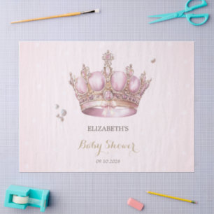 Kleine Prinzessin Krone Perlen Punkte Babyparty Seidenpapier