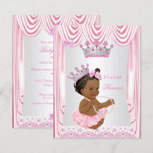 Kleine Prinzessin Mädchen Baby Shower Pink Ethnisc Einladung