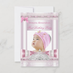 Kleine Prinzessin Mädchen Erste Geburtstagsfeier F Einladung