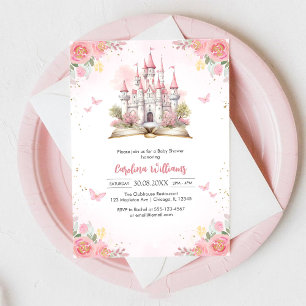 Kleine Prinzessin Märchenschloss Mädchen Baby Show Einladung