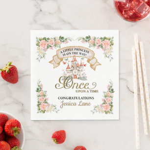 Kleine Prinzessin Märchenschloss Mädchen Baby Show Serviette