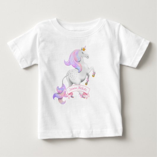 Kleine Prinzessin mit Kronen-Blume Baby T-shirt (Vorderseite)