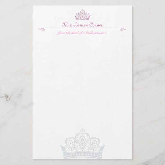 Kleine Prinzessin Personalised Note-paper Briefpapier (Vorderseite)