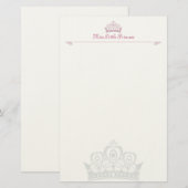 Kleine Prinzessin Personalised Note-paper Briefpapier (Vorne/Hinten)