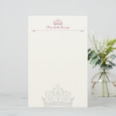 Kleine Prinzessin Personalised Note-paper Briefpapier (Stehend Vorderseite)