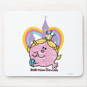 Kleine Prinzessin posiert mit Schloss und Herz Mousepad