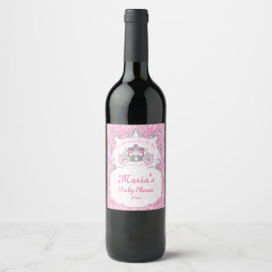 Kleine Prinzessin, Rosa Baby Shower Wein Etikett
