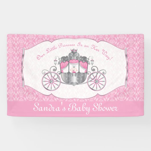 Kleine Prinzessin, rosa Babyparty Banner (Horizontal)