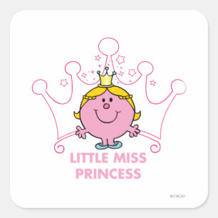 Kleine Prinzessin Rosa fünfzackige Krone Quadratischer Aufkleber