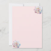 Kleine Prinzessin, Schwan, Blumenrosa Babydusche Einladung (Rückseite)