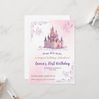 Kleine Prinzessin Thema Einladung. Kinderparty. Einladung