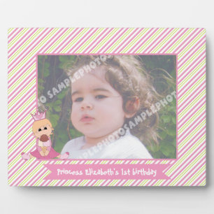 Kleine Prinzessin und Kronmädchen 1. Geburtstag pi Fotoplatte