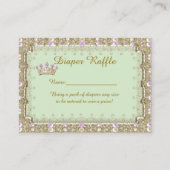 Kleine Prinzessin-Windeln-Raffelkarten, Minze Begleitkarte (Vorderseite)