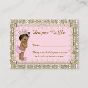 Kleine Prinzessin-Windeln-Raffelkarten, rosa Begleitkarte