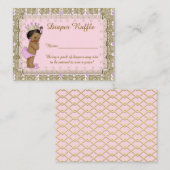 Kleine Prinzessin-Windeln-Raffelkarten, rosa Begleitkarte (Vorne/Hinten)