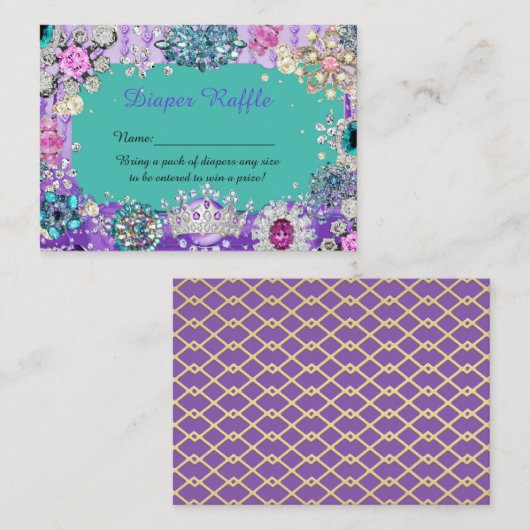 Kleine Prinzessin-Windeln-Raffelkarten, Schmuck Begleitkarte (Vorne/Hinten)