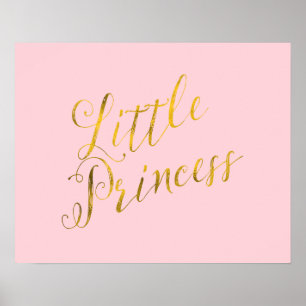 Kleine Prinzessin Zitat Imitat Gold Foil Glitzer R Poster