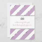 Kleine Prinzessin zum Geburtstag Einladung Lila Si (Rückseite)