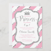 Kleine Prinzessin zum Geburtstag Einladung Pink & (Vorderseite)