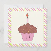 Kleine Prinzessinnen 1. Geburtstag pinkgrün Einladung (Rückseite)