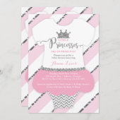 Kleine Prinzessinnen Kinderdusche einladen, Imitat Einladung (Vorne/Hinten)