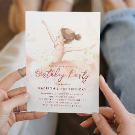 Kleine Prinzessinnen Rosa und Beige Geburtstagspar Einladung