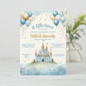 Kleine Prinzpalette und Balloon Babydusche Einladung (Stehend Vorderseite)