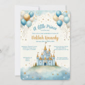 Kleine Prinzpalette und Balloon Babydusche Einladung (Vorderseite)