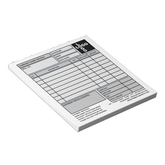 Kleine Pro-Logo-Rechnung/Quote Notizblock (angewinkelt)