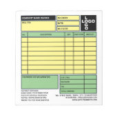 Kleine Pro-Logo-Rechnung/Quote Notizblock (Vorderseite)