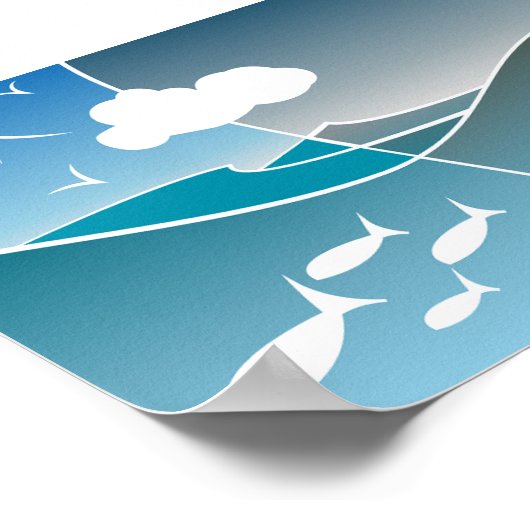 Kleine Pro-Ocean-Anti-Littering Poster (Ecke)