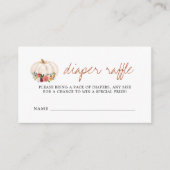 Kleine Pumpkin Baby Duschdusche Windeln Raffle Tic Begleitkarte (Vorderseite)