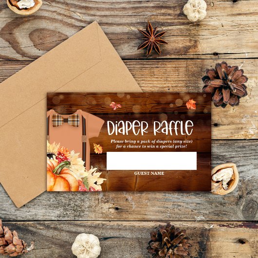 Kleine Pumpkin Baby Duschdusche Windeln Raffle Tic Begleitkarte