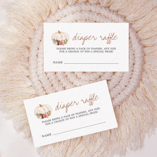 Kleine Pumpkin Baby Duschdusche Windeln Raffle Tic Begleitkarte