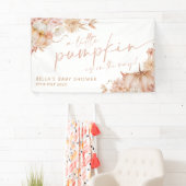 Kleine Pumpkin Baby Dusche Fall Pink Floral Banner (Insitu)