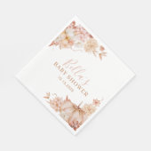 Kleine Pumpkin Baby Dusche Fall Pink Floral Serviette (Ecke)