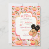 Kleine Pumpkin Baby Dusche Medium Puffs Einladung (Vorderseite)