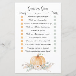 Kleine Pumpkin Baby Dusche "raten Sie, wer" Spiel