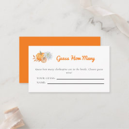 Kleine Pumpkin Baby Dusche schätzt wie viele Spiel Platzkarte