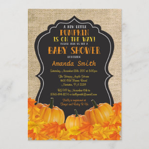 Kleine Pumpkin Baby Shower Einladungskarte Burlap Einladung