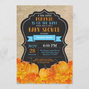 Kleine Pumpkin Baby Shower Einladungskarte Burlap Einladung
