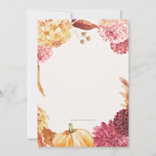 KLEINE PUMPKIN BABY SHOWING EINLADUNG (Rückseite)