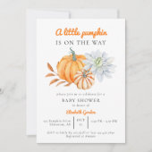 Kleine Pumpkin Babydusche Elegant Einfache Moderne Einladung (Vorderseite)