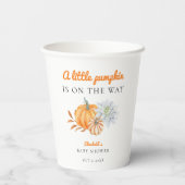 Kleine Pumpkin Babydusche Elegant Einfache Moderne Pappbecher (Rückseite)