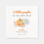 Kleine Pumpkin Babydusche Elegant Einfache Moderne Serviette (Vorderseite)