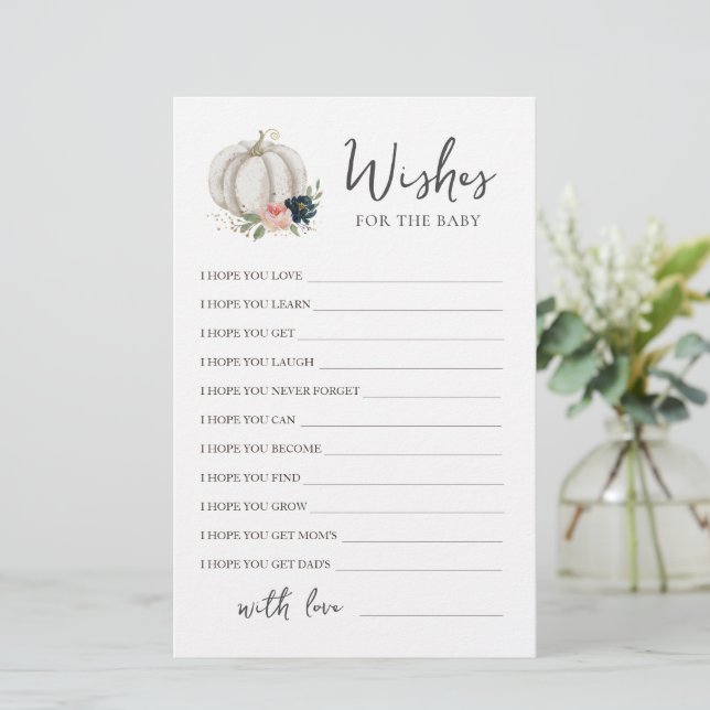 Kleine Pumpkin bearbeitbare Wünsche für die Babydu (Stehend Vorderseite)