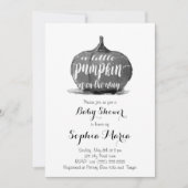 Kleine Pumpkin Black & White Baby Dusche laden ein Einladung (Vorderseite)