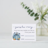 Kleine Pumpkin Boy Baby Dusche schätzt wie viele Begleitkarte (Stehend Vorderseite)